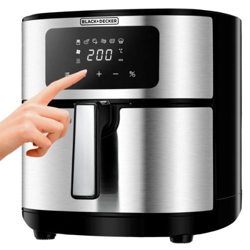 قلاية هوائية 6 في 1 بلاك أند ديكر – 1500 وات – 7.2 لتر – أسود/فضي – AF7257-B5