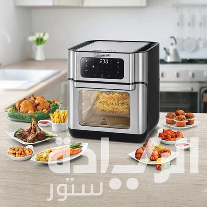 قلاية هوائية بلاك أند ديكر ايرو فراي مع فرن ديجيتال – 12 لتر – 1500 واط – موديل - AOF100