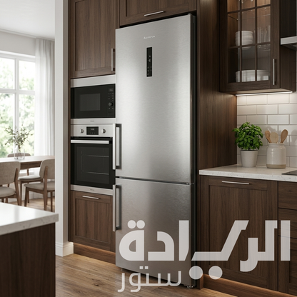 ثلاجة اريستون 509 لتر صافي  إنفرتر – فريزر سفلي – موديل ARB78 F6593 XNA بلون إينوكس تيتانيوم