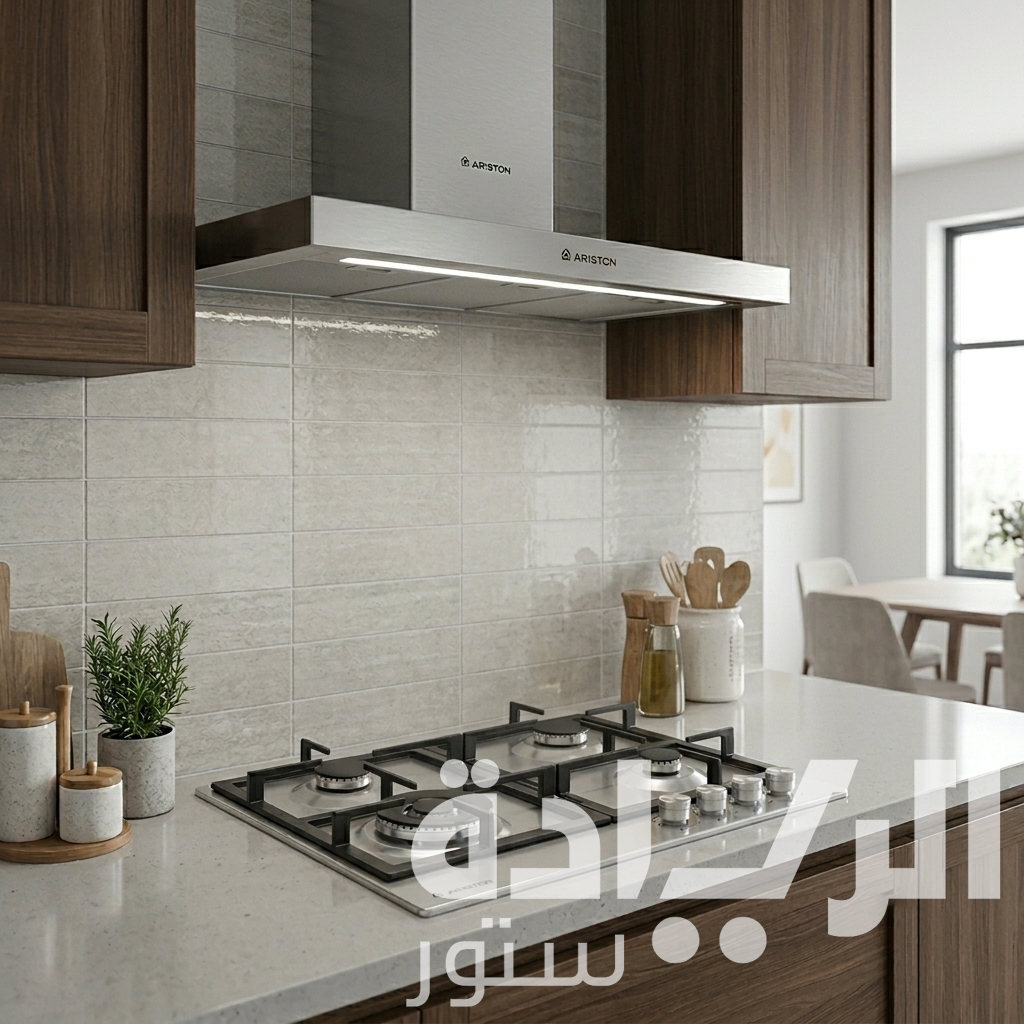 Ariston 60cm Built-in Gas Hob (ARH 6G4R22 W2XNA) - 4 Burners, Stainless Steel, Powerful Wok Burner