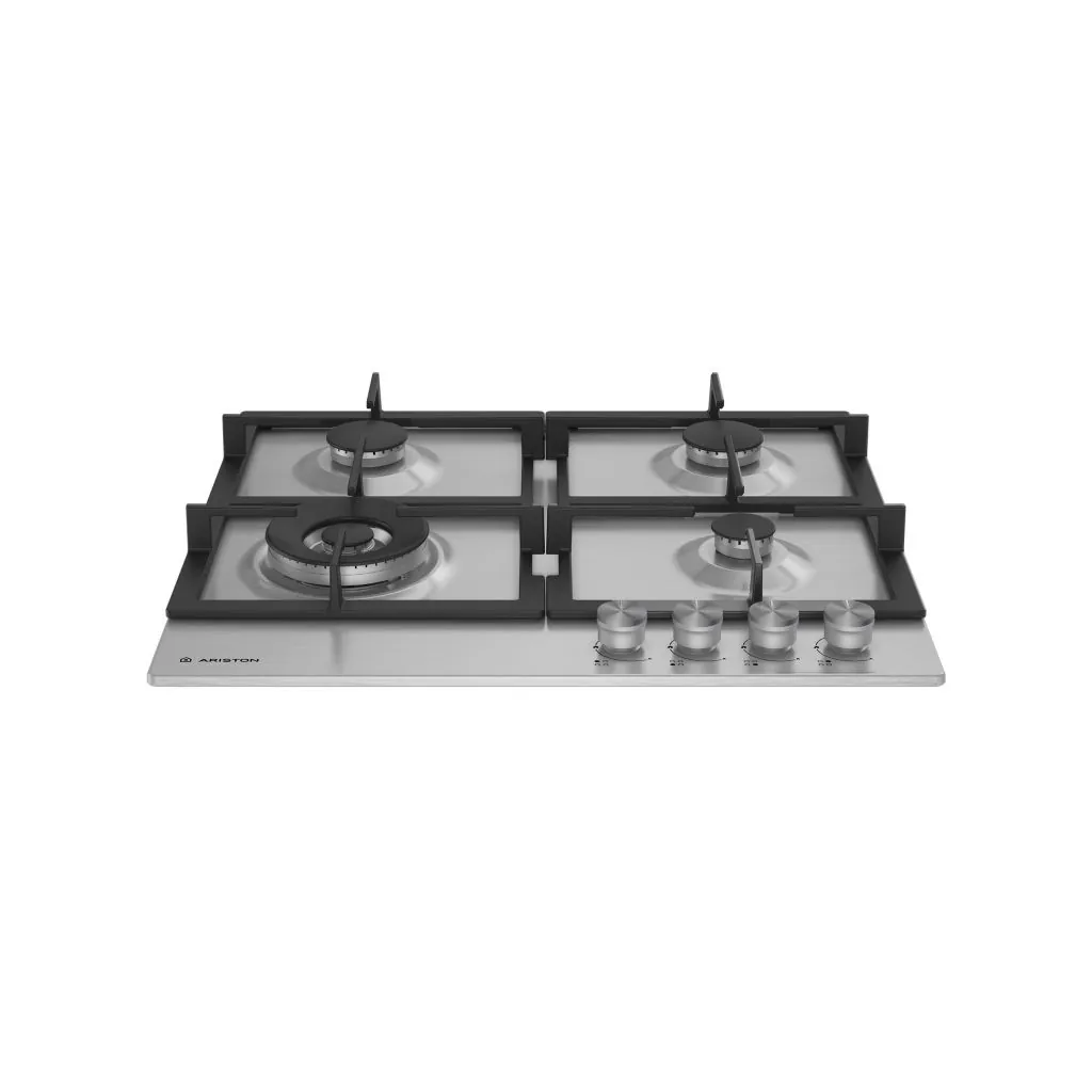 مسطح بلت إن غاز (Ariston)  اريستون 60 سم (ARH 6G4R22 W2XNA) 4 شعلة، ستانلس ستيل، وشعلة ووك قوية