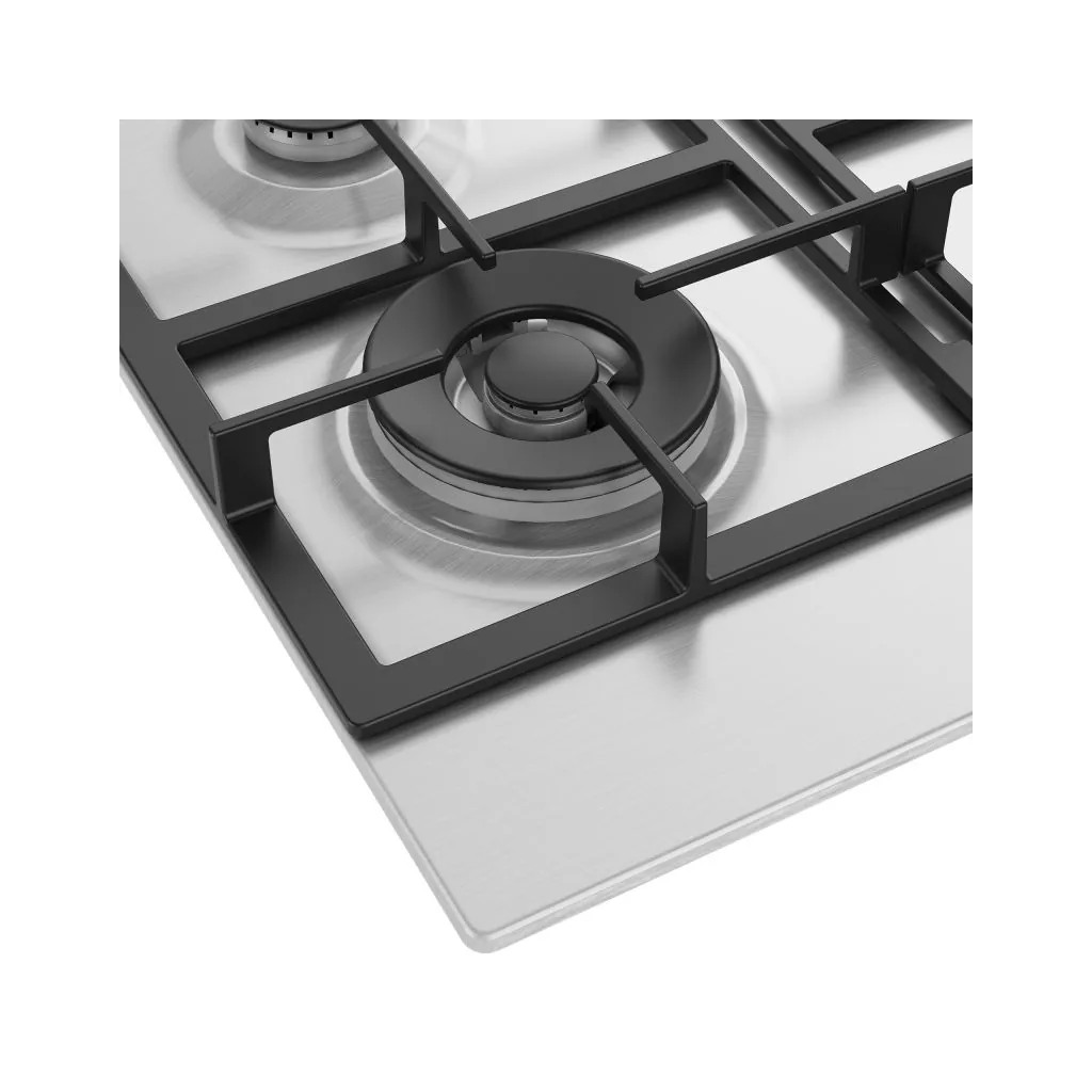 مسطح بلت إن غاز (Ariston)  اريستون 60 سم (ARH 6G4R22 W2XNA) 4 شعلة، ستانلس ستيل، وشعلة ووك قوية
