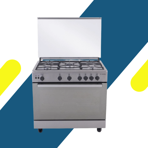 بوتاجاز اريستون Ariston غاز 90 سم (ARR9GGF23125XNA) أمان كامل، حوامل زهر، وسعة فرن 106 لتر