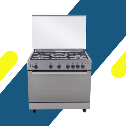 بوتاجاز اريستون Ariston غاز 90 سم (ARR9GGF23125XNA) أمان كامل، حوامل زهر، وسعة فرن 106 لتر