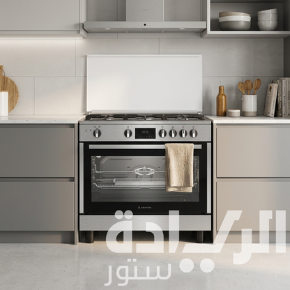 بوتاجاز اريستون 90 سم (ARR9 GGF 33229 XEG) خاصية الأير فراير، أمان كامل، وحوامل زهر