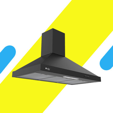 شفاط مطبخ هرمي بيورتي – 90 سم، قوة شفط 850 م³/س، أسود - موديل - PANSY PRO BL