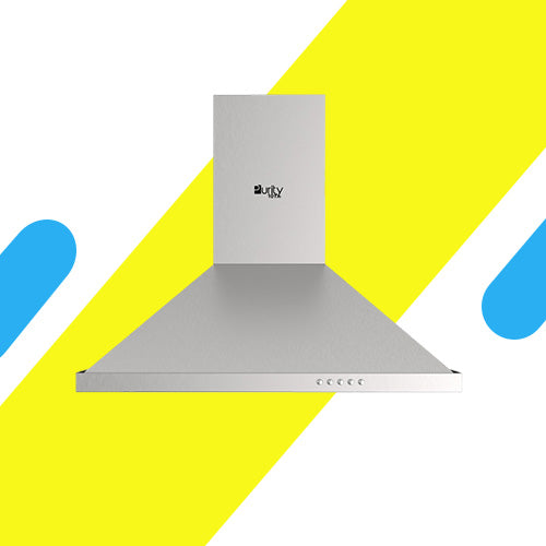 شفاط مطبخ هرمي بيورتي – 90 سم، قوة شفط 850 م³/س، فضي - موديل - PANSY PRO X
