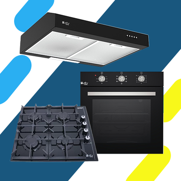 طقم بيورتي بلت إن – فرن بلت إن غاز بيورتي 60 سم – أسود – سعة 67 لتر - موديل  – OPT602GG +شفاط مطبخ بلت إن 60 سم أسود – قوة شفط 450 م³/ساعة - موديل - PTSLIM 60 BL + بوتاجاز بلت إن 4 شعلات غاز – أسود – موديل – HPT602G