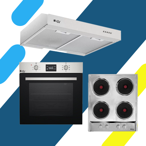 طقم بلت إن بيورتي – بوتاجاز مسطح كهرباء 4 شعلات موديل HPT601S – فرن كهرباء 60 سم موديل OPT60EED – شفاط مطبخ موديل PTSLIM 60 X