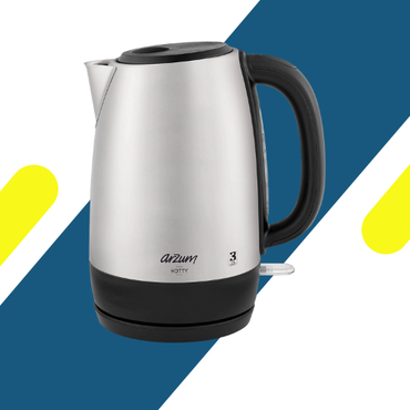 غلاية مياه أرزوم ستانلس ستيل 1.7 لتر - 2200 وات - فلتر مدمج - موديل AR3074