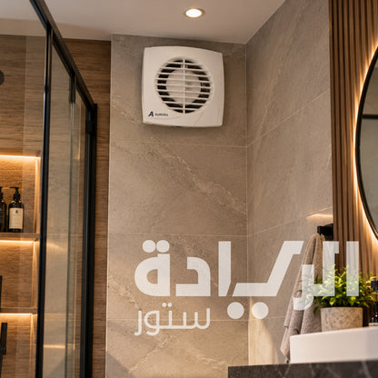 شفاط حمام ومطبخ أرورا إسباني 100 مم (4 بوصة) مدمج فائق النحافة مع مؤشر إضاءة تشغيل 98م³/ساعة – موديل Aurora GENO 100