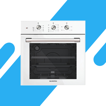 فرن بلت إن كهربائي مدمج بمروحة توربينية من كومتيل، أبيض – موديل – B66-SF2(MT)