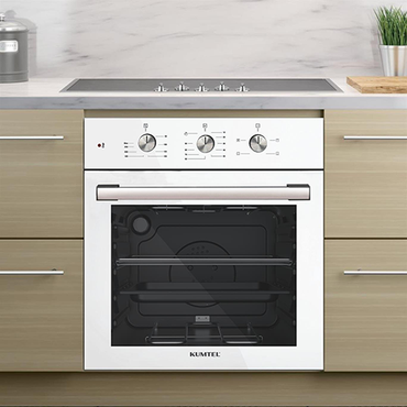 فرن بلت إن كهربائي مدمج بمروحة توربينية من كومتيل، أبيض – موديل – B66-SF2(MT)