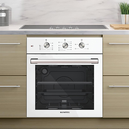 فرن بلت إن كهربائي مدمج بمروحة توربينية من كومتيل، أبيض – موديل – B66-SF2(MT)