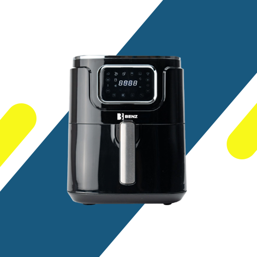 قلاية هوائية رقمية بنز (BENZ) 5.5 لتر – 1450 وات – موديل BAFB501 بتصميم إستانلس ستيل ولوحة لمس ذكية