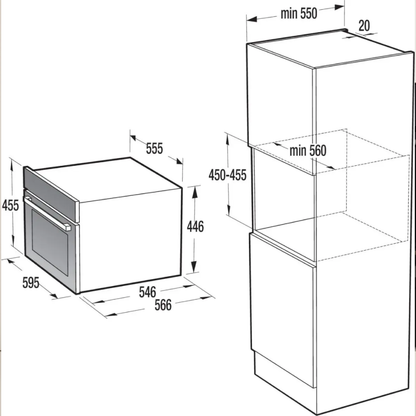 فرن ميكروويف بلت إن جورينيا (Gorenje) 60 سم 50 لتر أسود شاشة VisionPlus بدون طبق دوار وايفاي – موديل BCM4058B