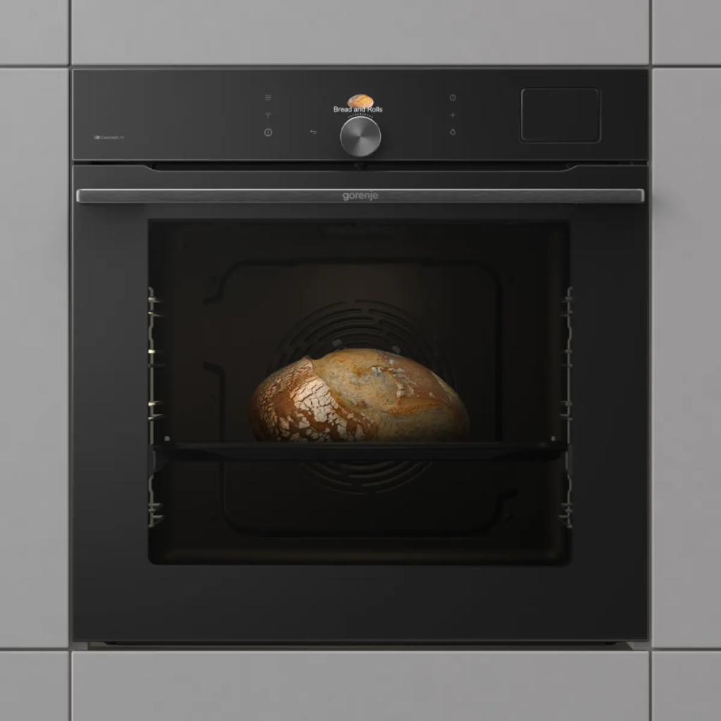 فرن بلت إن كهرباء 60 سم جورينيا (Gorenje) 77 لتر أسود شاشة VisionPlus وايفاي وأيرفراير – موديل BFS6148B