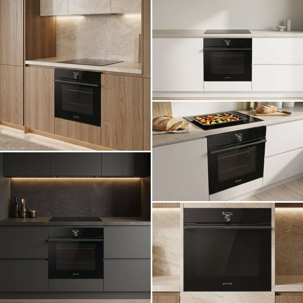 فرن بلت إن كهرباء 60 سم جورينيا (Gorenje) 77 لتر أسود شاشة VisionPlus وايفاي وأيرفراير – موديل BFS6148B