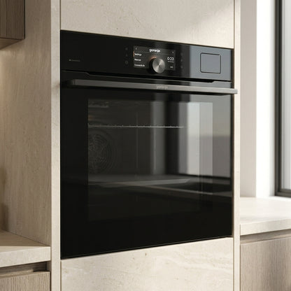 فرن بلت إن كهرباء 60 سم جورينيا (Gorenje) 77 لتر أسود شاشة VisionPlus وايفاي وأيرفراير – موديل BFS6148B