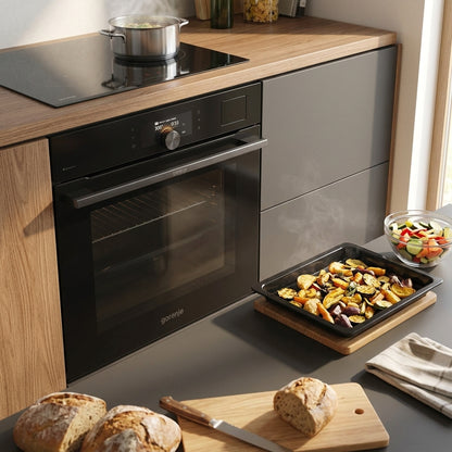 فرن بلت إن كهرباء 60 سم جورينيا (Gorenje) 77 لتر أسود شاشة VisionPlus وايفاي وأيرفراير – موديل BFS6148B