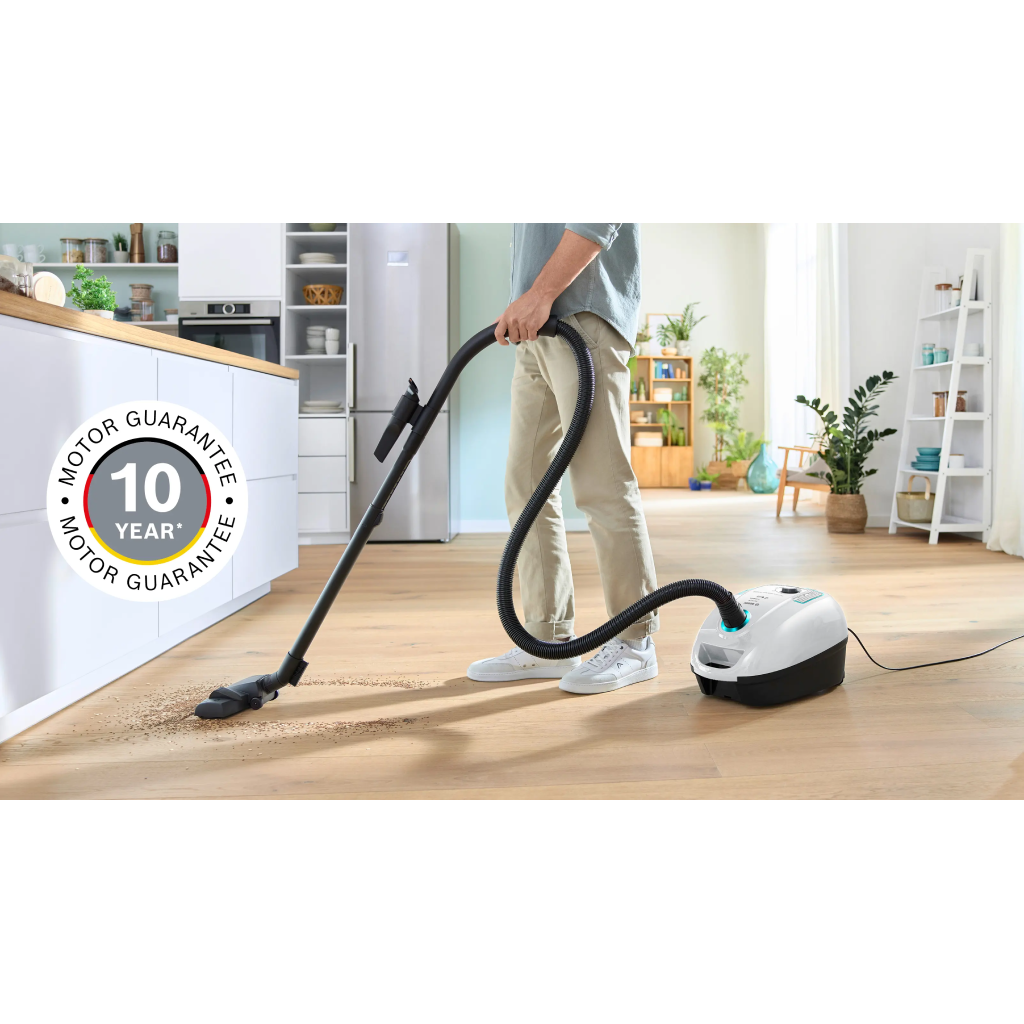 مكنسة بوش (BOSCH) سيريس 4 برو هايجينيك بالحقيبة 2000 وات – فلتر الترا الليرجي – أبيض – موديل BGL38WHYG