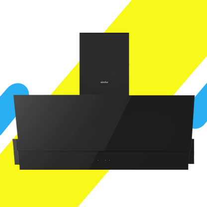 سيمفر شفاط مطبخ ديكوري 90 سم بقوة شفط 650 متر مكعب / ساعة زجاج أسود - موديل - BH90D01