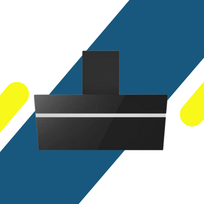 شفاط سيمفر (Simfer) ديكوري 90 سم (BH90DR01): زجاج أسود، بقوة شفط 800 متر مكعب، وريموت كونترول