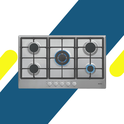 بوتاجاز بلت إن غاز استانلس ستيل 90 سم و5 شعلات ساباف من سيمفر - موديل - BH90SG01