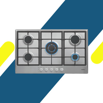 بوتاجاز بلت إن غاز استانلس ستيل 90 سم و5 شعلات ساباف من سيمفر - موديل - BH90SG01