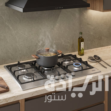 بوتاجاز بلت إن غاز استانلس ستيل 90 سم و5 شعلات ساباف من سيمفر - موديل - BH90SG01