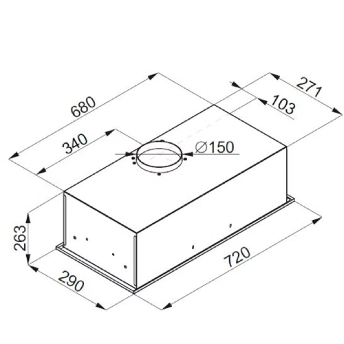 شفاط مطبخ بلت إن بيست إير 72 سم – قوة شفط 1000 م³/س وتصميم عصري - موديل BIBIONE 72CM INOX
