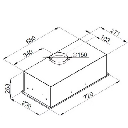 شفاط مطبخ بلت إن بيست إير 72 سم – قوة شفط 1000 م³/س وتصميم عصري - موديل BIBIONE 72CM INOX