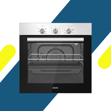 فرن بلت إن غاز 60 سم من سيمفر – إشعال ذاتي – تايمر ميكانيكي – مروحة تربو – موديل - BO60SG01