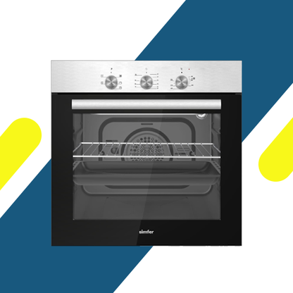 فرن بلت إن غاز 60 سم من سيمفر – إشعال ذاتي – تايمر ميكانيكي – مروحة تربو – موديل - BO60SG01