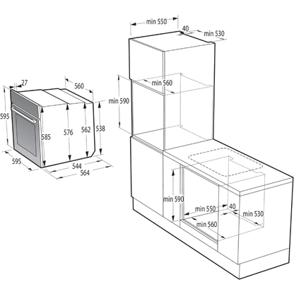 فرن كهرباء بلت إن جورينيا 60 سم – سعة 77 لتر – وظيفة المقلاة الهوائية وطهي بالبخار – موديل BO6717E03X