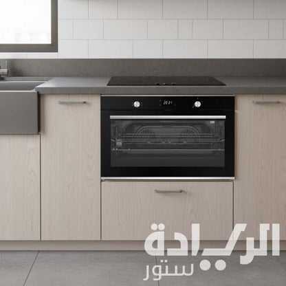 فرن بلت إن غاز 90 سم من سيمفر – إشعال ذاتي – ديجيتال تايمر – مروحتان تربو – زجاج أسود – موديل - BO90GG01