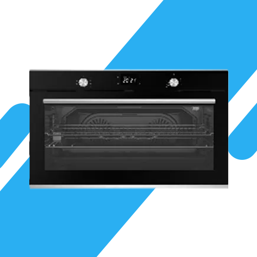 فرن بلت إن غاز 90 سم من سيمفر – إشعال ذاتي – ديجيتال تايمر – مروحتان تربو – زجاج أسود – موديل - BO90GG01