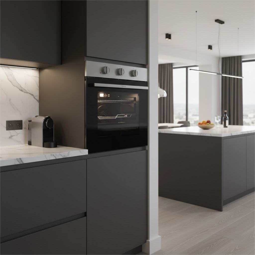 فرن بلت إن غاز جورينيا 60 سم - 55 لتر - ستانلس ستيل - أمان كامل وشواية - BOG62200XK