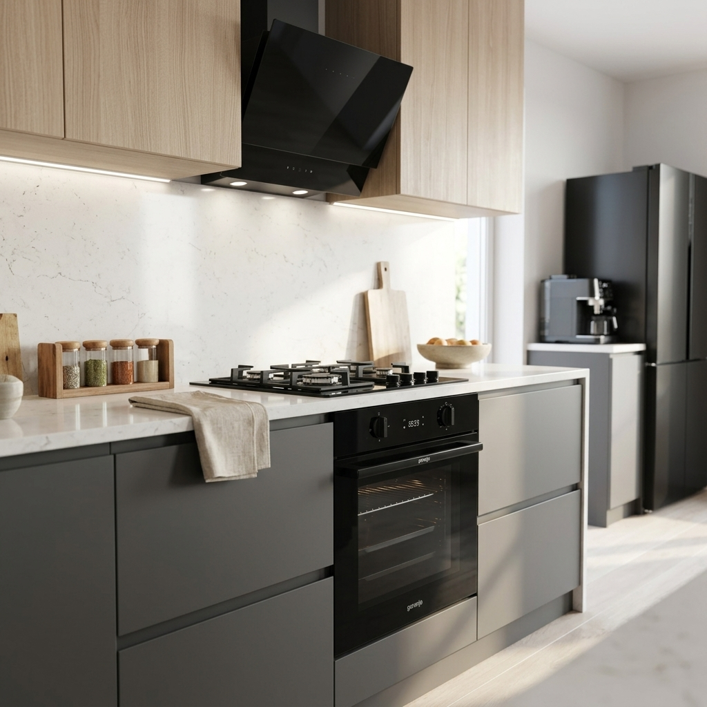 فرن بلت إن غاز جورينيا (Gorenje)  - 55 لتر 60 سم – أسود – BOG6321DBG – سعة واسعة وشاشة LED