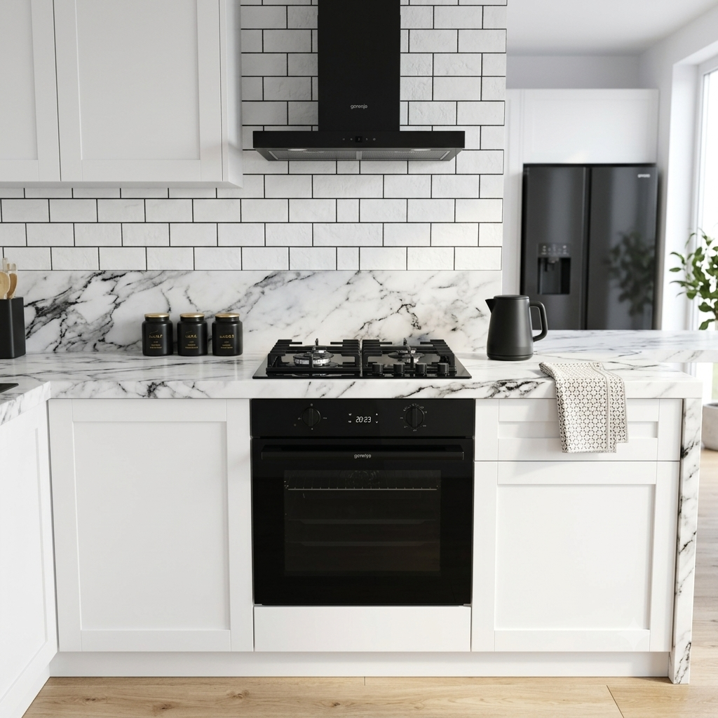 فرن بلت إن غاز جورينيا (Gorenje)  - 55 لتر 60 سم – أسود – BOG6321DBG – سعة واسعة وشاشة LED