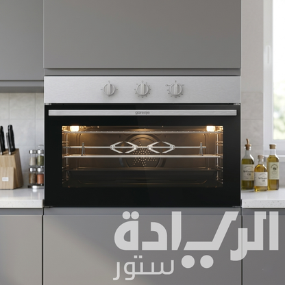 فرن بلت إن غاز جورينيا 90 سم - 86 لتر - ستانلس ستيل - أمان كامل وشواية - BOG92201XK