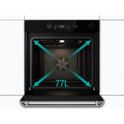 فرن بلت إن كهرباء 60 سم جورينيا (Gorenje) 77 لتر أسود تنظيف ذاتي بيروليز وايفاي وأيرفراي – موديل BPSA6138B