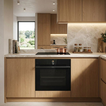 فرن بلت إن كهرباء 60 سم جورينيا (Gorenje) 77 لتر أسود تنظيف ذاتي بيروليز وايفاي وأيرفراي – موديل BPSA6138B