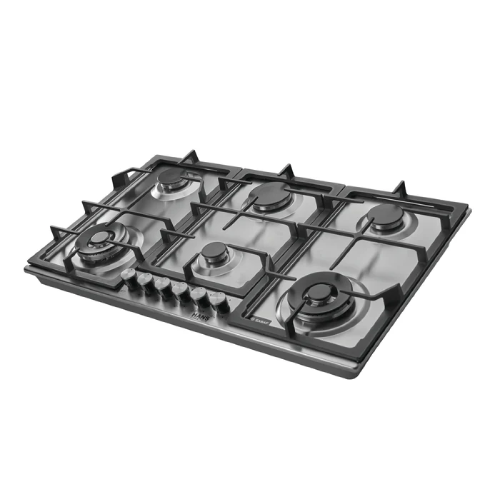 مسطح غاز هانز 90 سم ستانلس ستيل بـ6 شعلات وشعلتي ووك – HANS BROGHO K INOX