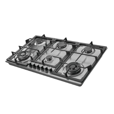 مسطح غاز هانز 90 سم ستانلس ستيل بـ6 شعلات وشعلتي ووك – HANS BROGHO K INOX