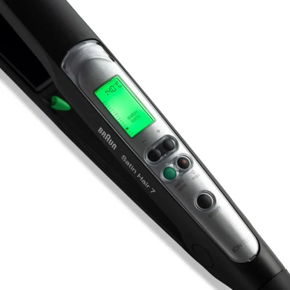 مكواة شعر براون سيراميك 100% بخاصية الأيونات و15 درجة حرارة حتى 200°C – Braun Satin Hair 7 Straightener BRST710E