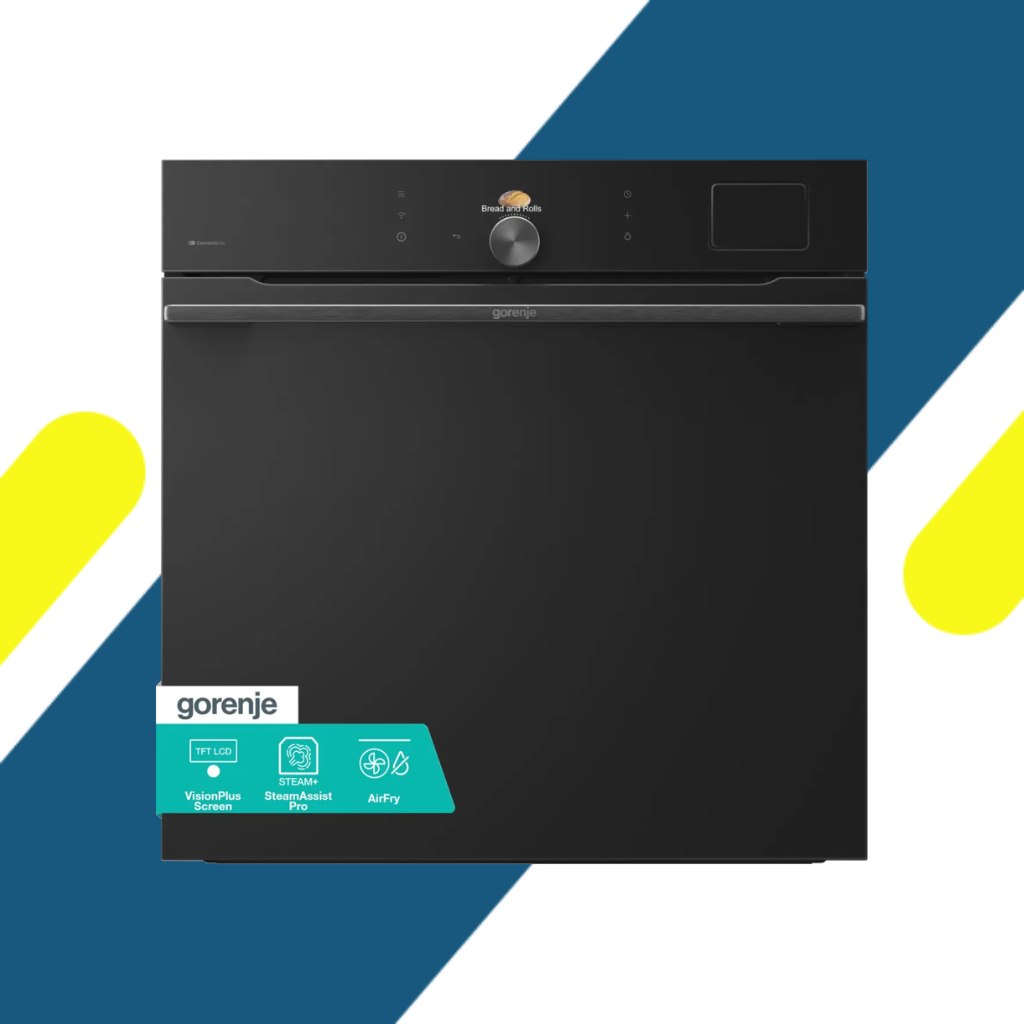 فرن بلت إن كهرباء 60 سم جورينيا (Gorenje) 77 لتر أسود حرارة 300°م شاشة VisionPlus وايفاي وأيرفراي – موديل BSA6138B