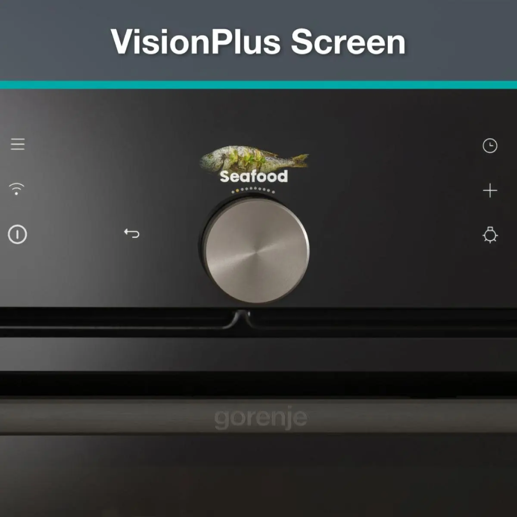 فرن بلت إن كهرباء 60 سم جورينيا (Gorenje) 77 لتر أسود حرارة 300°م شاشة VisionPlus وايفاي وأيرفراي – موديل BSA6138B