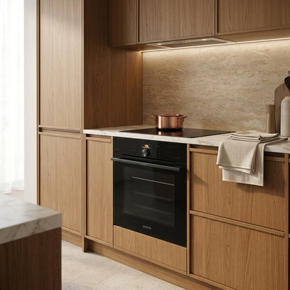 فرن بلت إن كهرباء 60 سم جورينيا (Gorenje) 77 لتر أسود حرارة 300°م شاشة VisionPlus وايفاي وأيرفراي – موديل BSA6138B