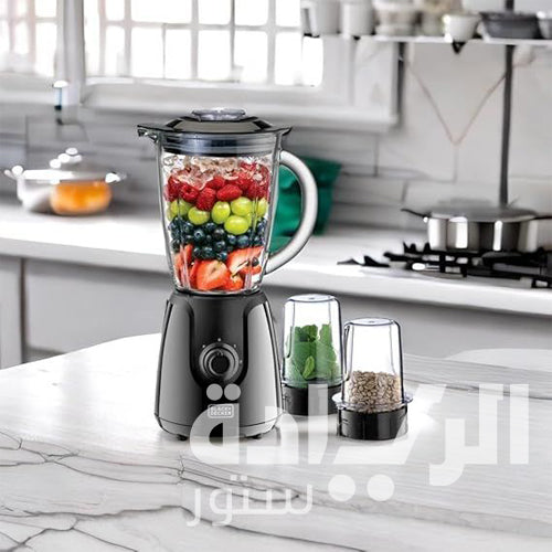 خلاط بايركس 1.5 لتر + 2 مطحنة بلاك اند ديكر – 400 وات – موديل - BX440G